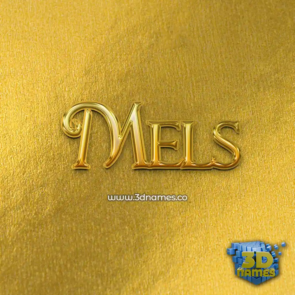 mels in All Gold style - 3D name wallpaper