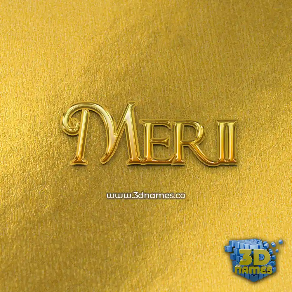 merii in All Gold style - 3D name wallpaper
