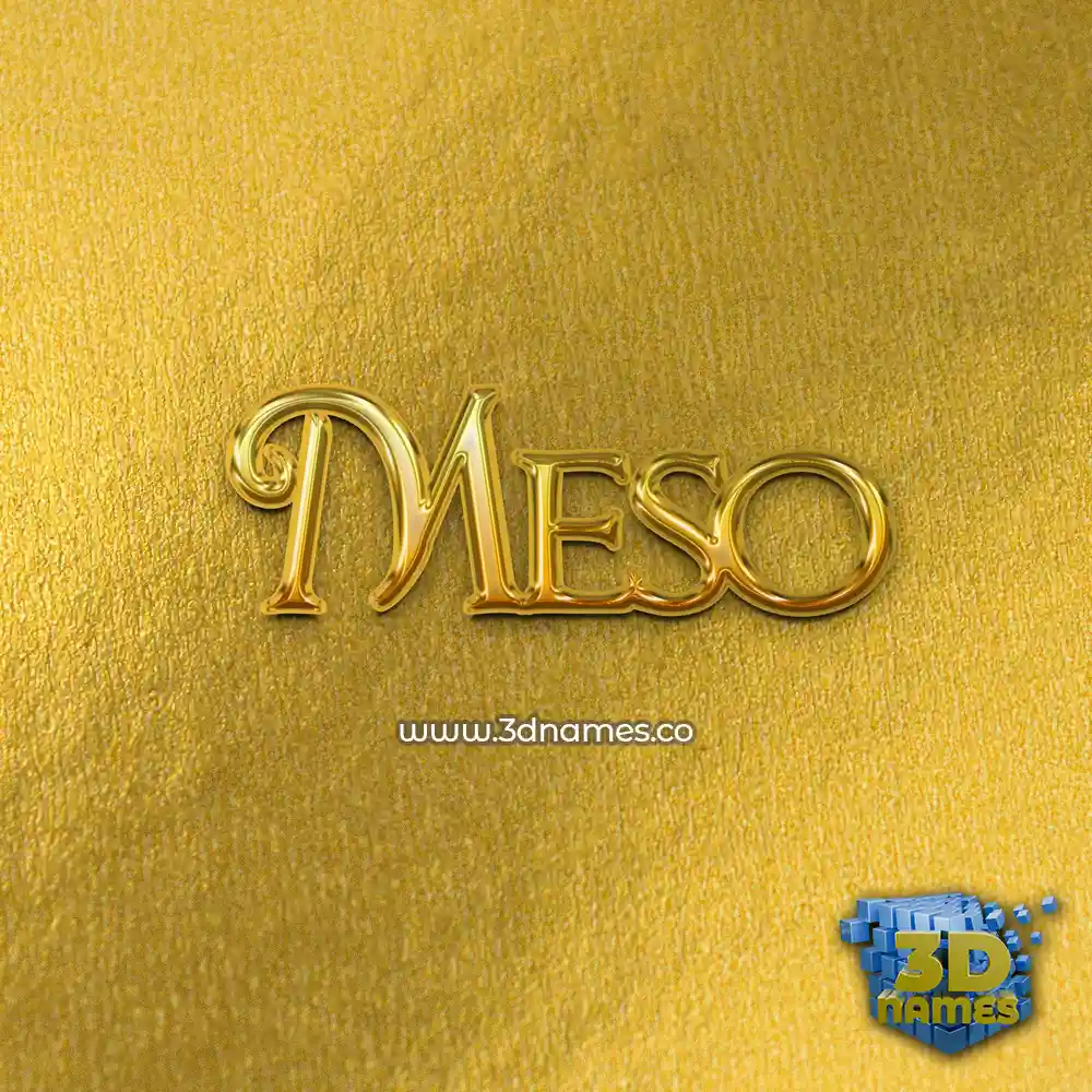 meso in All Gold style - 3D name wallpaper