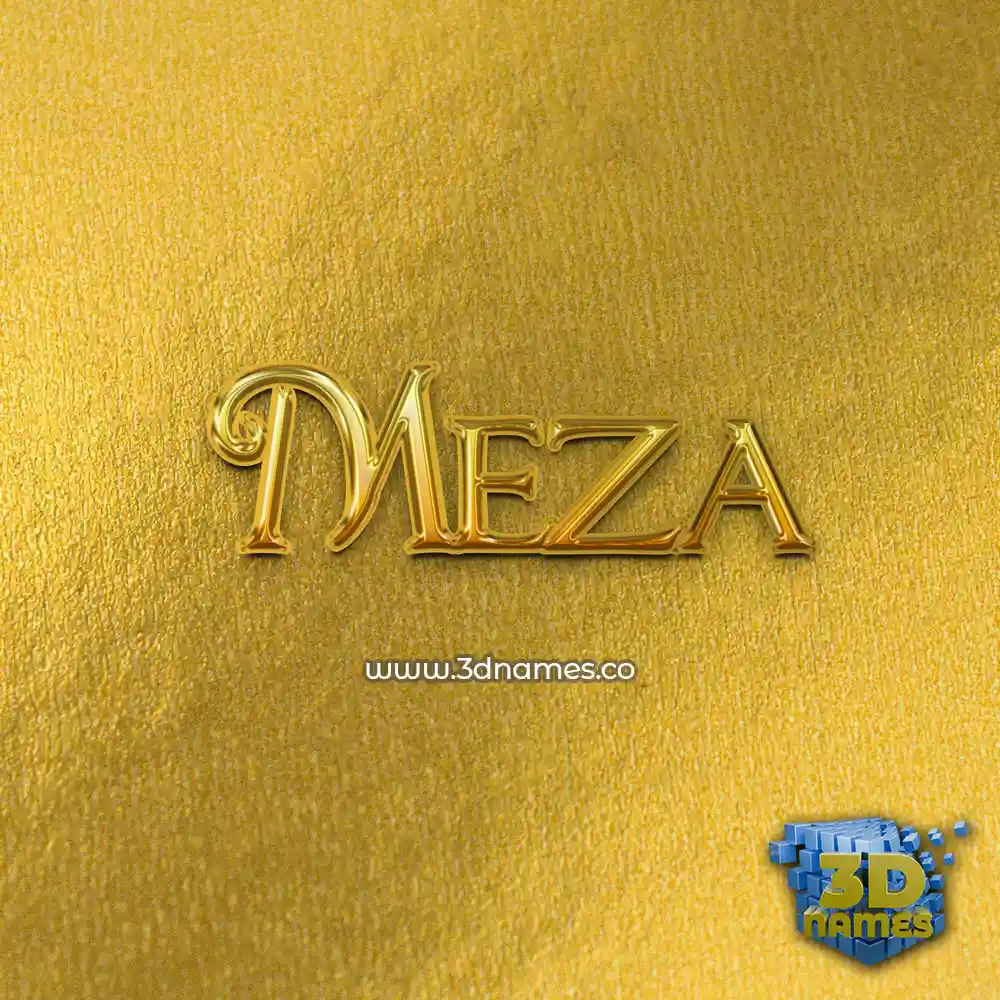 meza in All Gold style - 3D name wallpaper