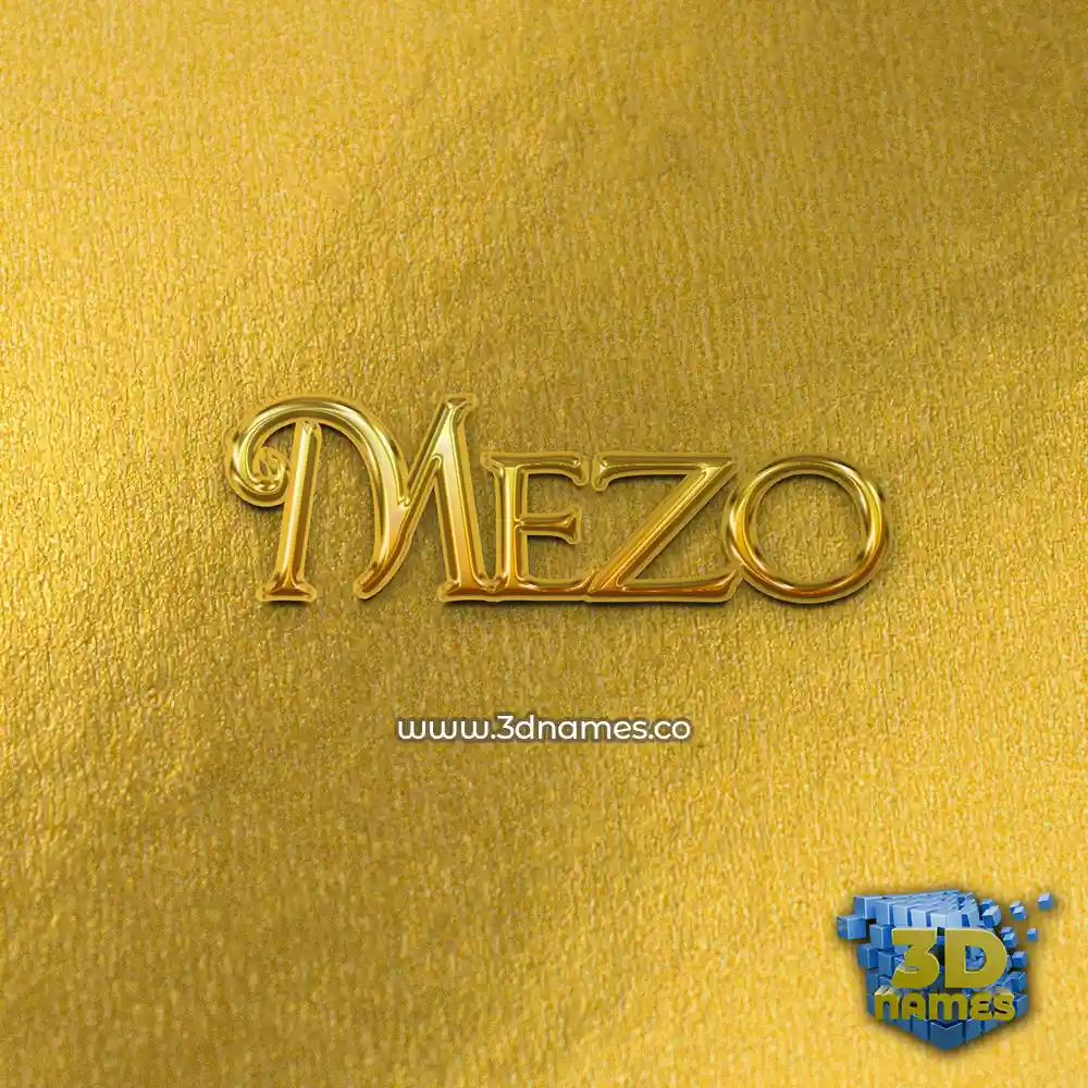mezo in All Gold style - 3D name wallpaper