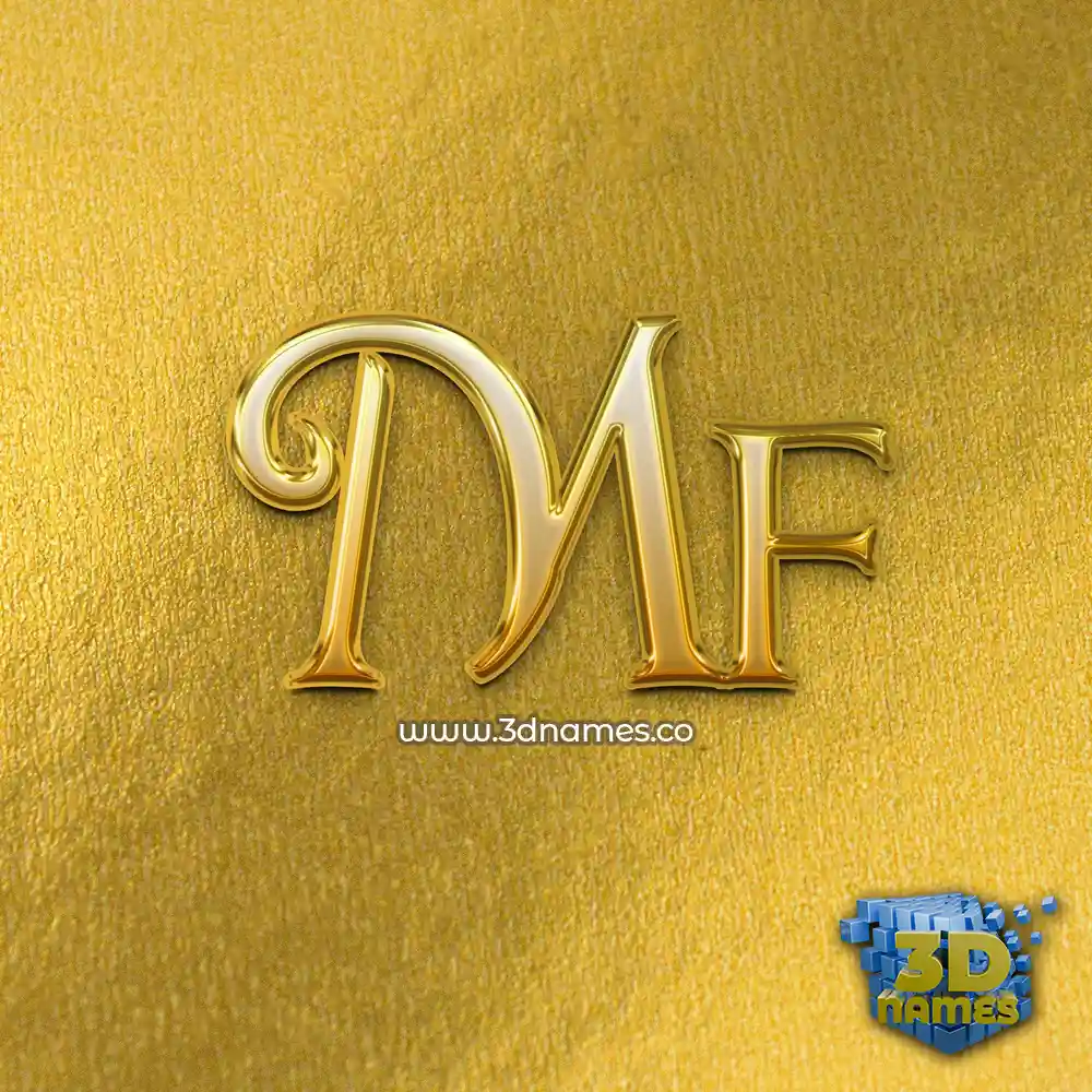 mf in All Gold style - 3D name wallpaper