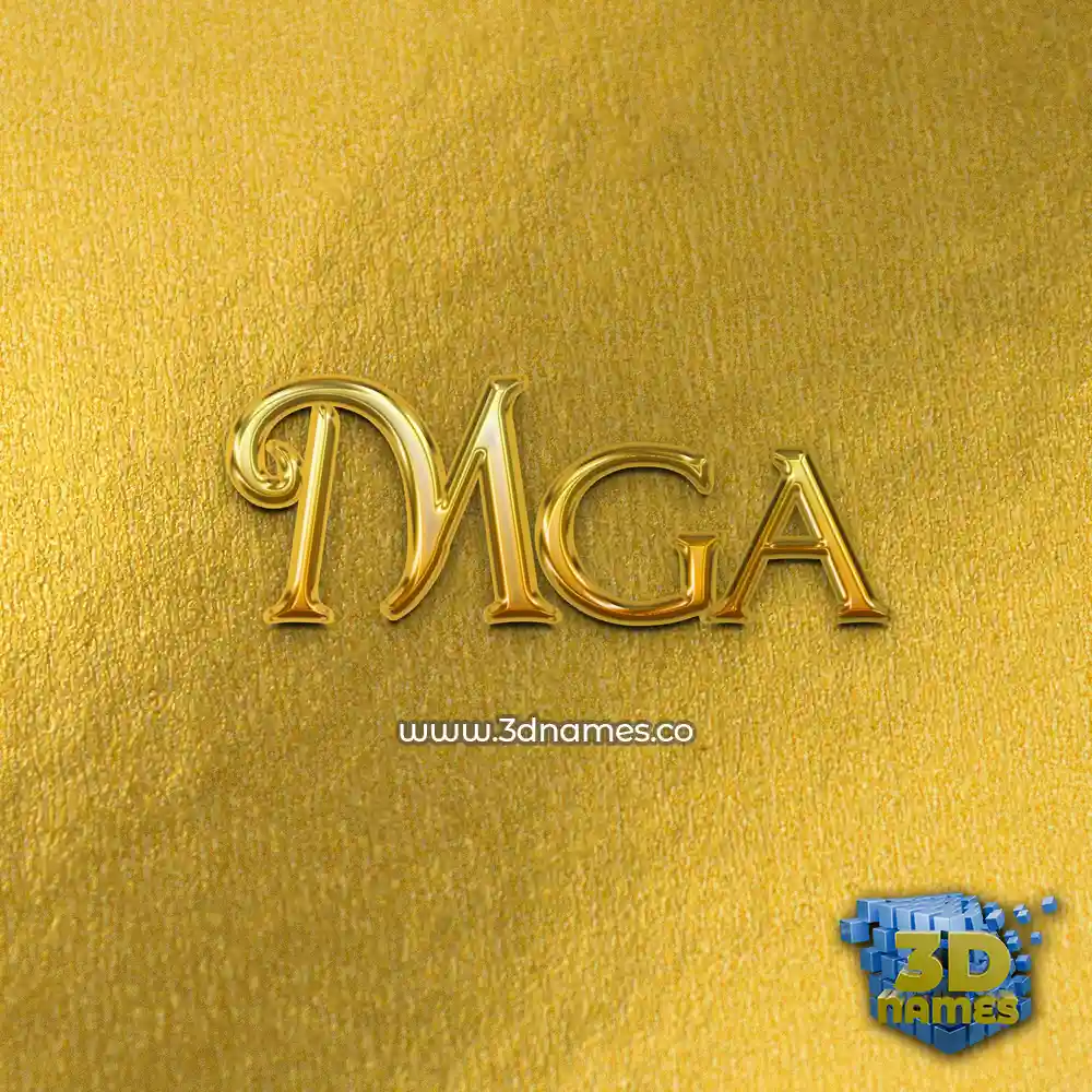 mga in All Gold style - 3D name wallpaper