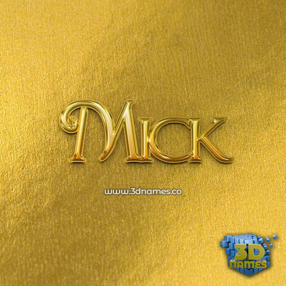 mick in All Gold style - 3D name wallpaper