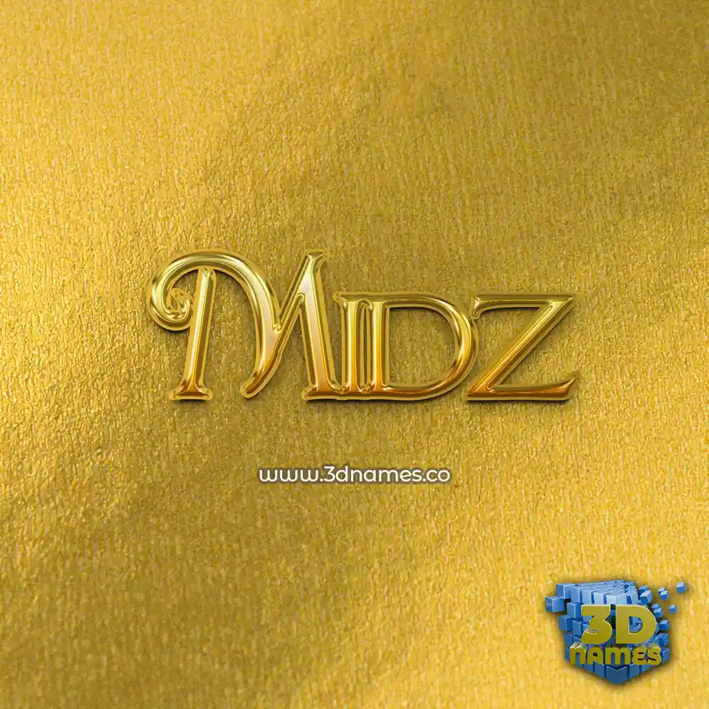 midz in All Gold style - 3D name wallpaper