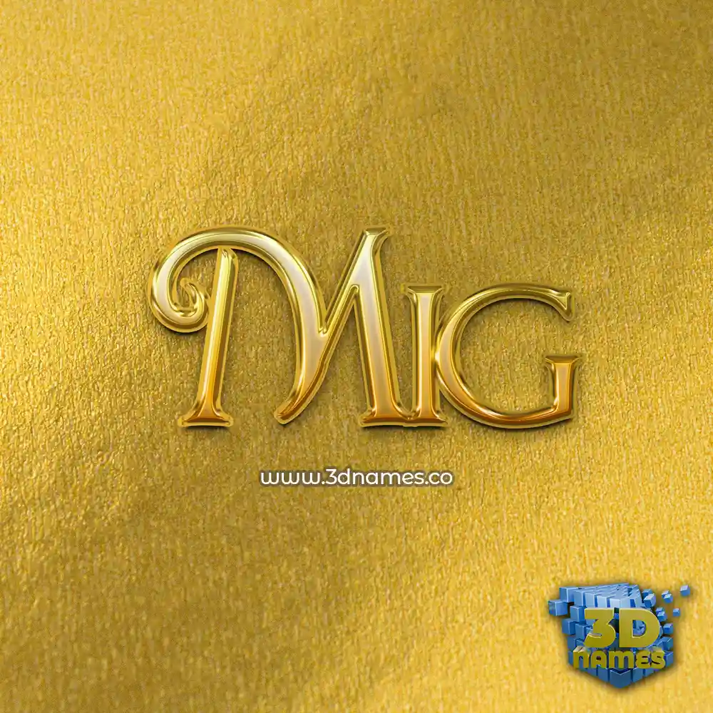mig in All Gold style - 3D name wallpaper