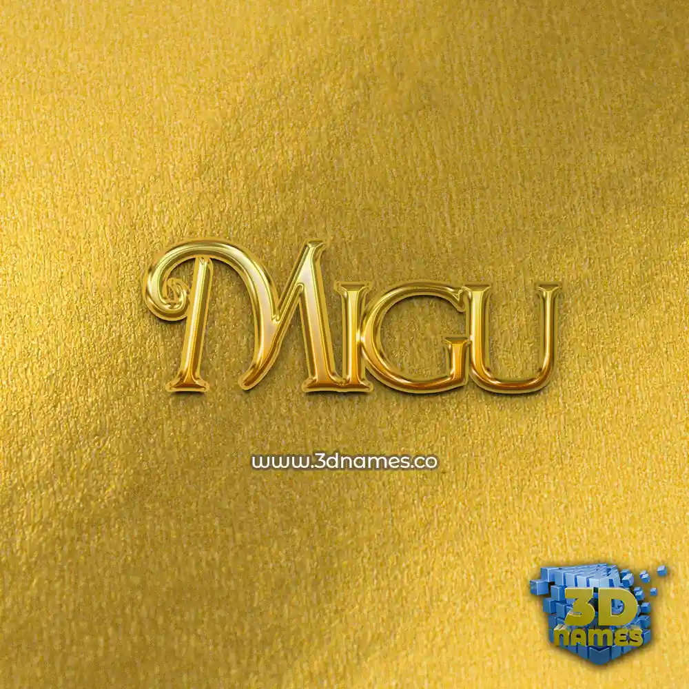 migu in All Gold style - 3D name wallpaper