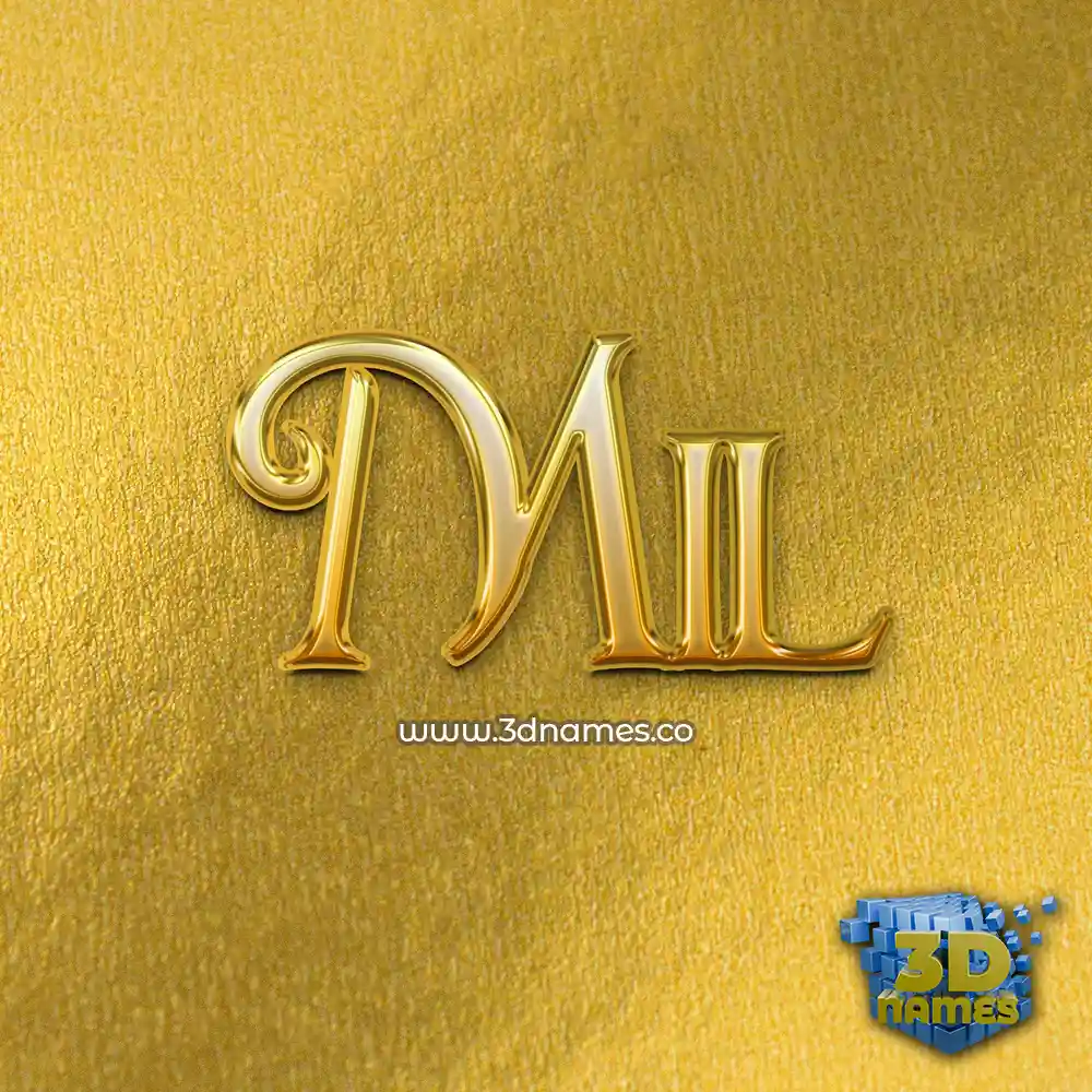 mil in All Gold style - 3D name wallpaper