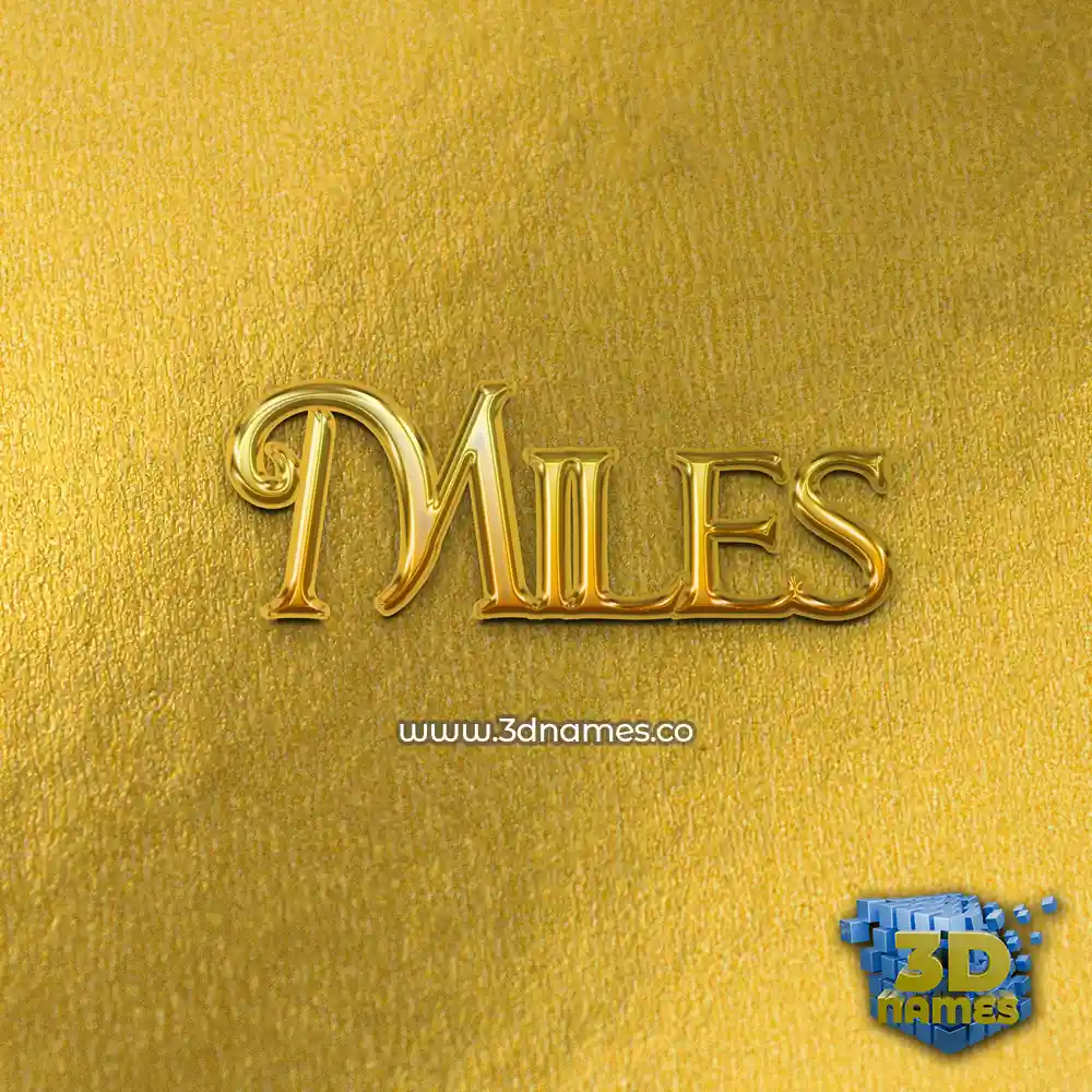 miles in All Gold style - 3D name wallpaper