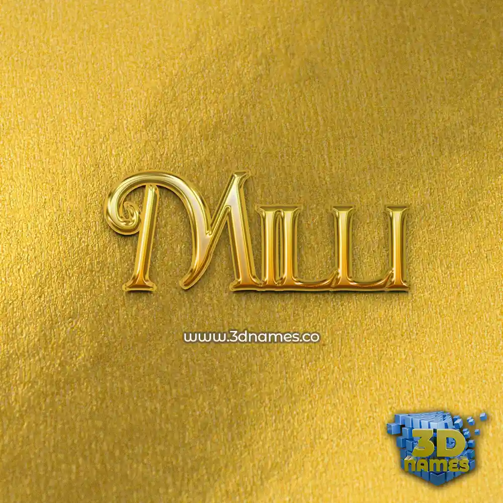 milli in All Gold style - 3D name wallpaper