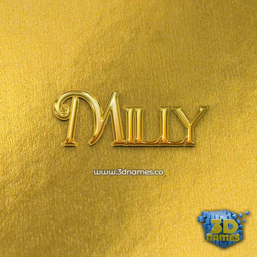 milly in All Gold style - 3D name wallpaper