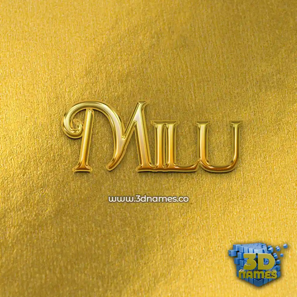 milu in All Gold style - 3D name wallpaper