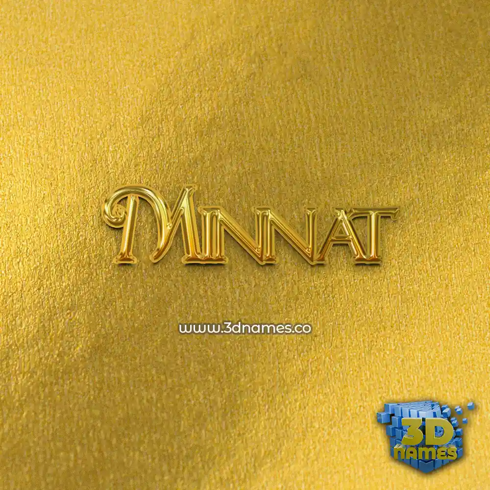 minnat in All Gold style - 3D name wallpaper
