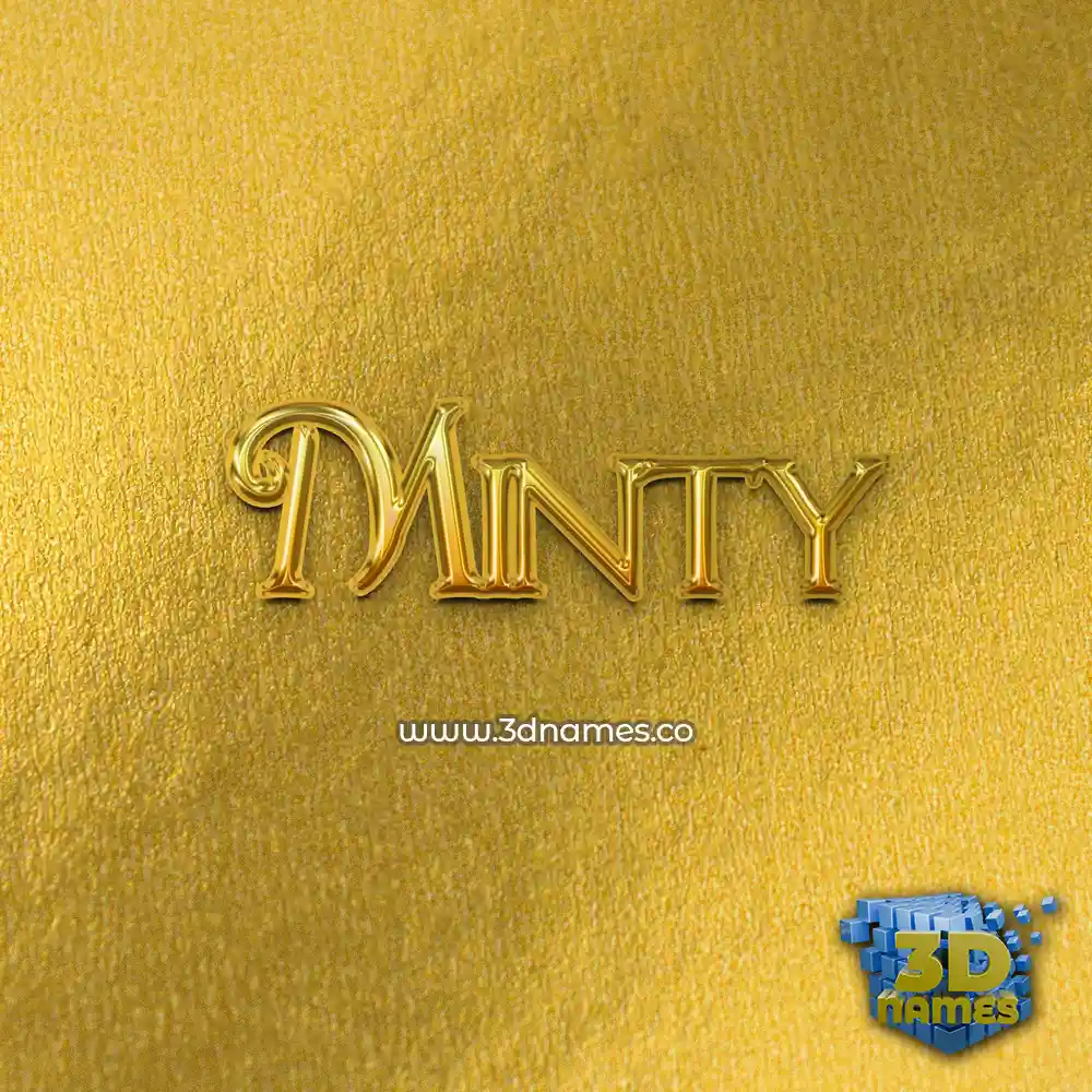 minty in All Gold style - 3D name wallpaper