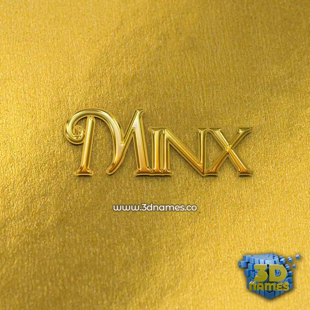 minx in All Gold style - 3D name wallpaper