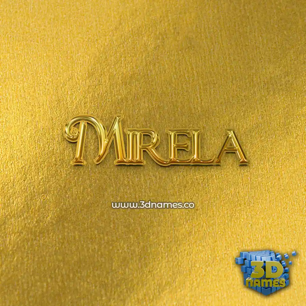 mirela in All Gold style - 3D name wallpaper