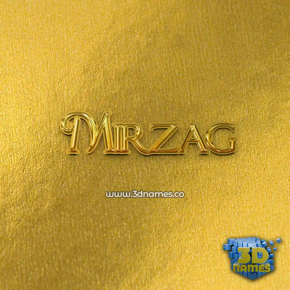 mirzag in All Gold style - 3D name wallpaper