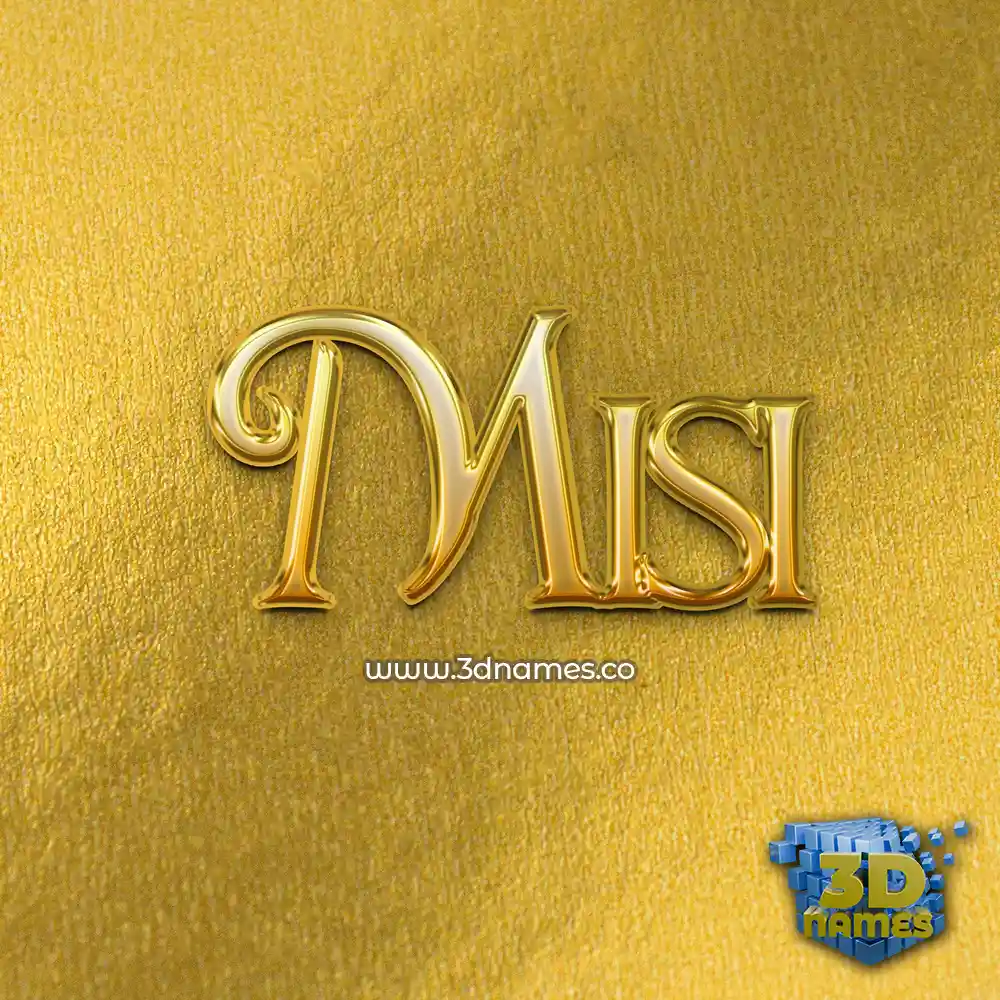 misi in All Gold style - 3D name wallpaper