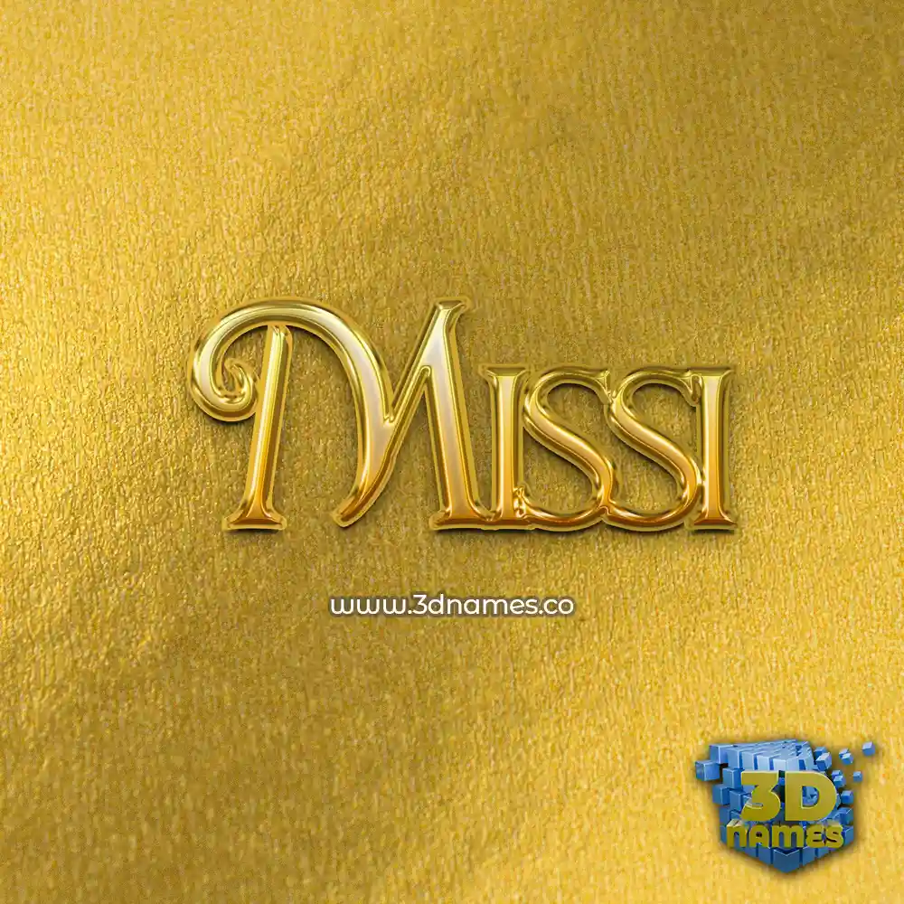 missi in All Gold style - 3D name wallpaper