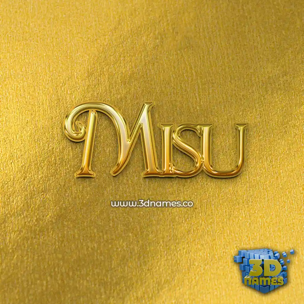 misu in All Gold style - 3D name wallpaper