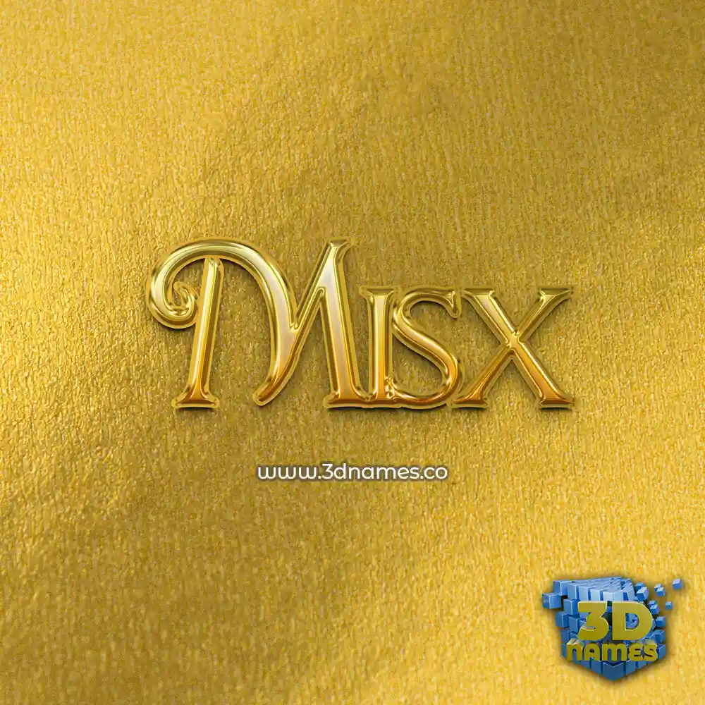 misx in All Gold style - 3D name wallpaper