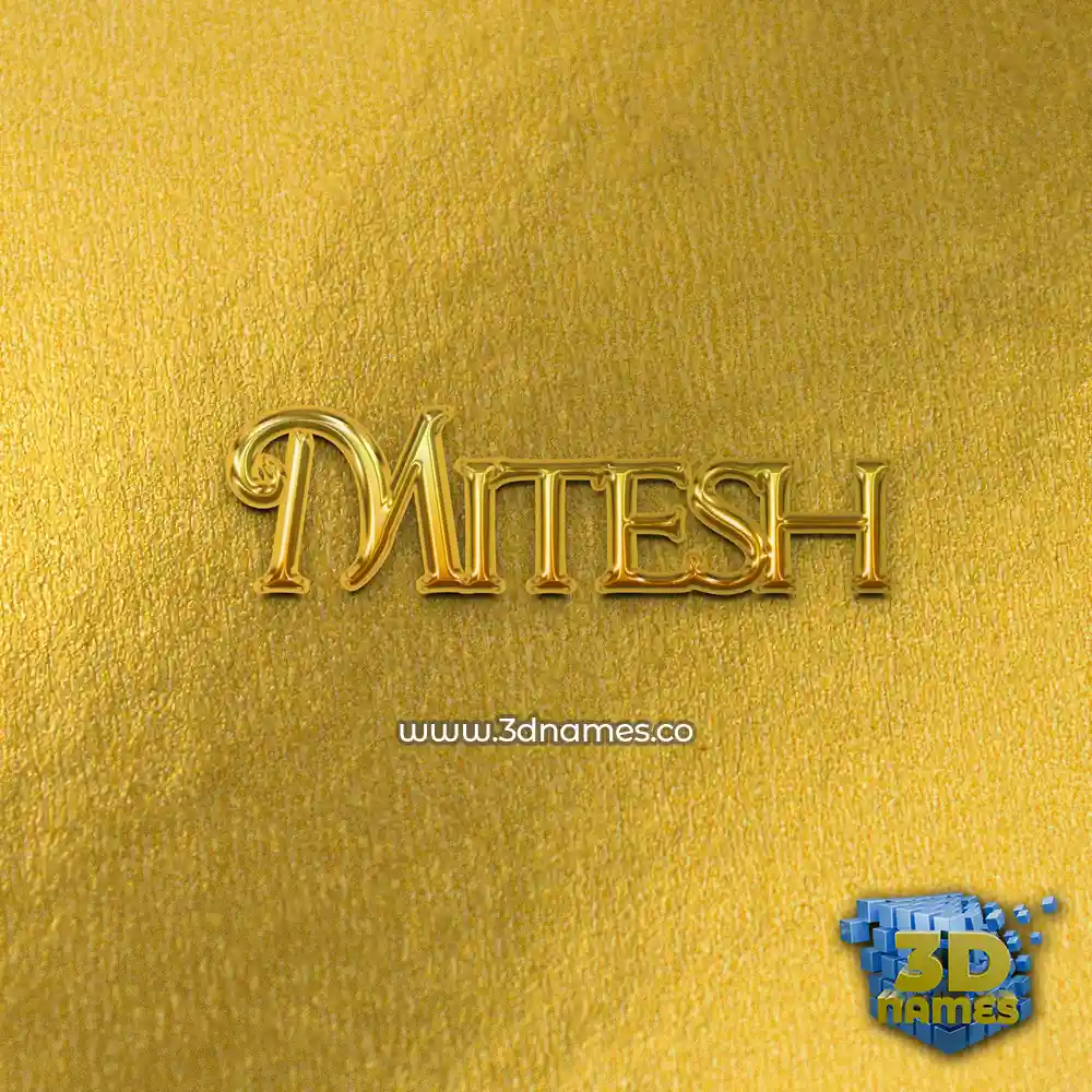 mitesh in All Gold style - 3D name wallpaper