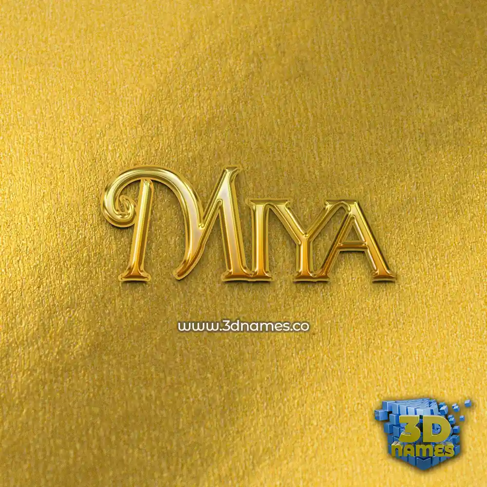 miya in All Gold style - 3D name wallpaper