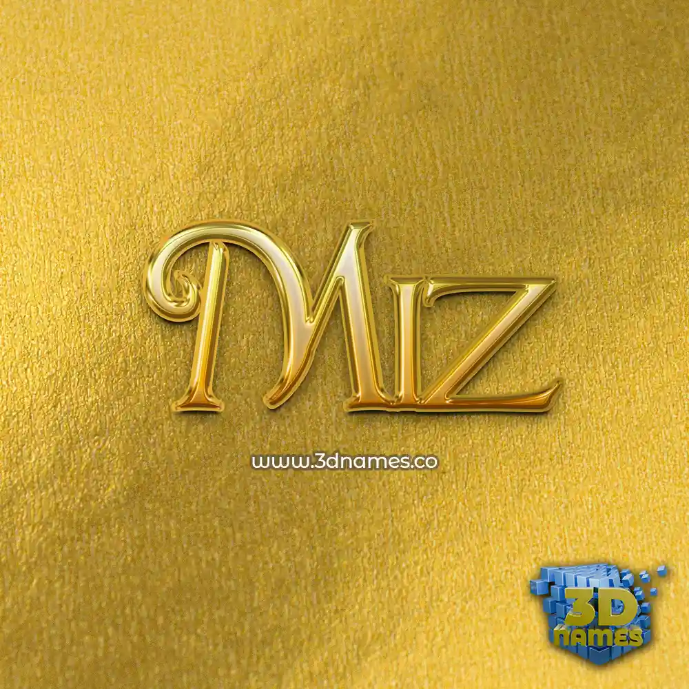 miz in All Gold style - 3D name wallpaper