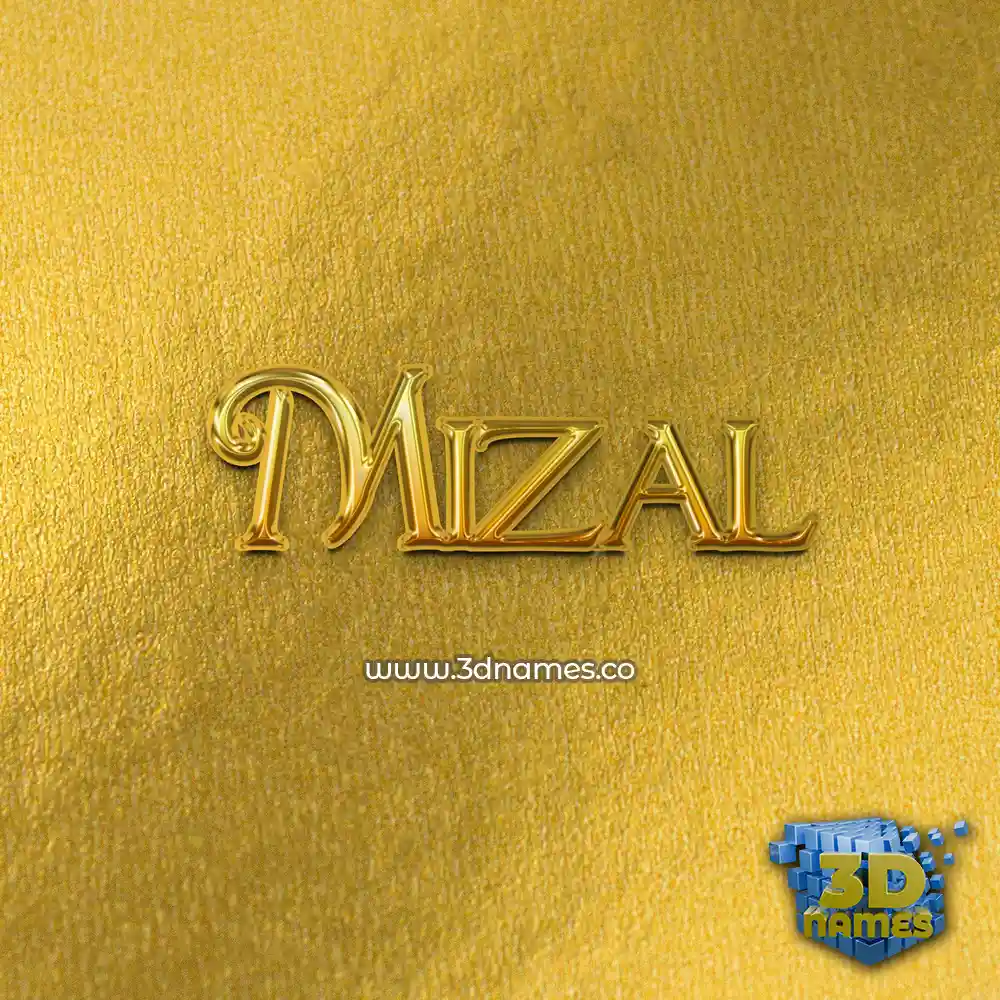 mizal in All Gold style - 3D name wallpaper