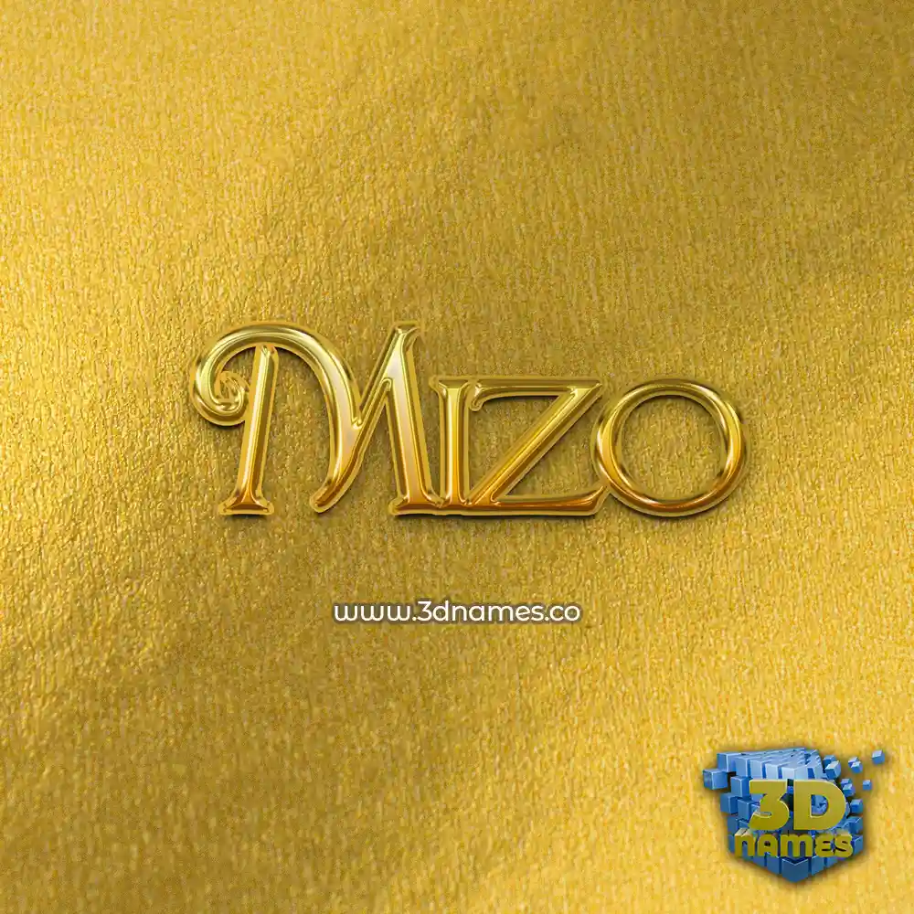 mizo in All Gold style - 3D name wallpaper
