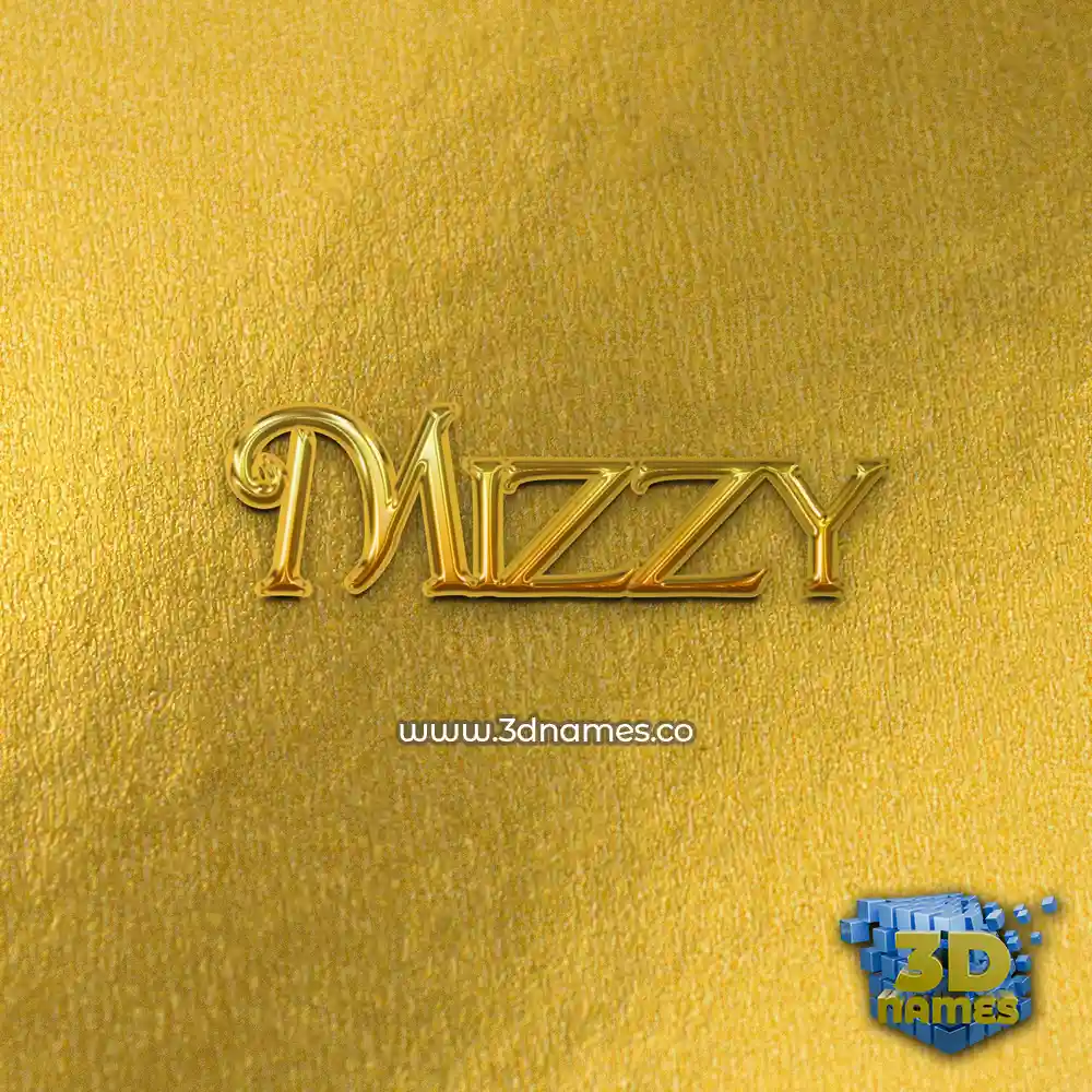 mizzy in All Gold style - 3D name wallpaper