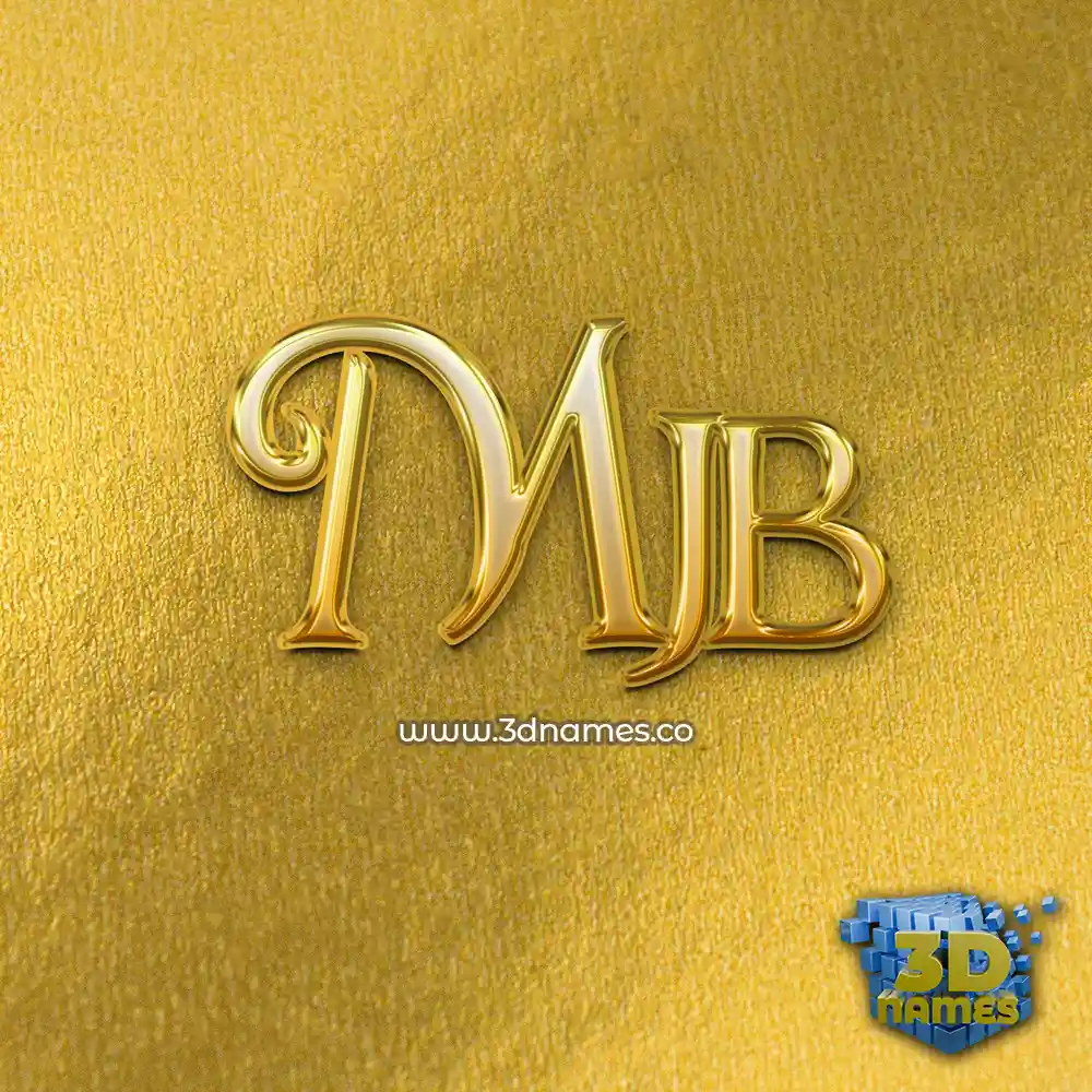 mjb in All Gold style - 3D name wallpaper