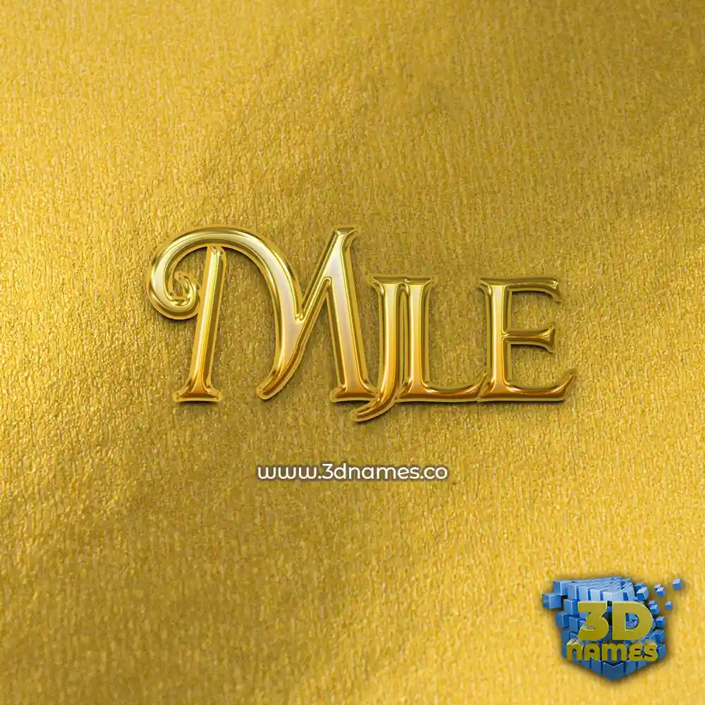 mjle in All Gold style - 3D name wallpaper