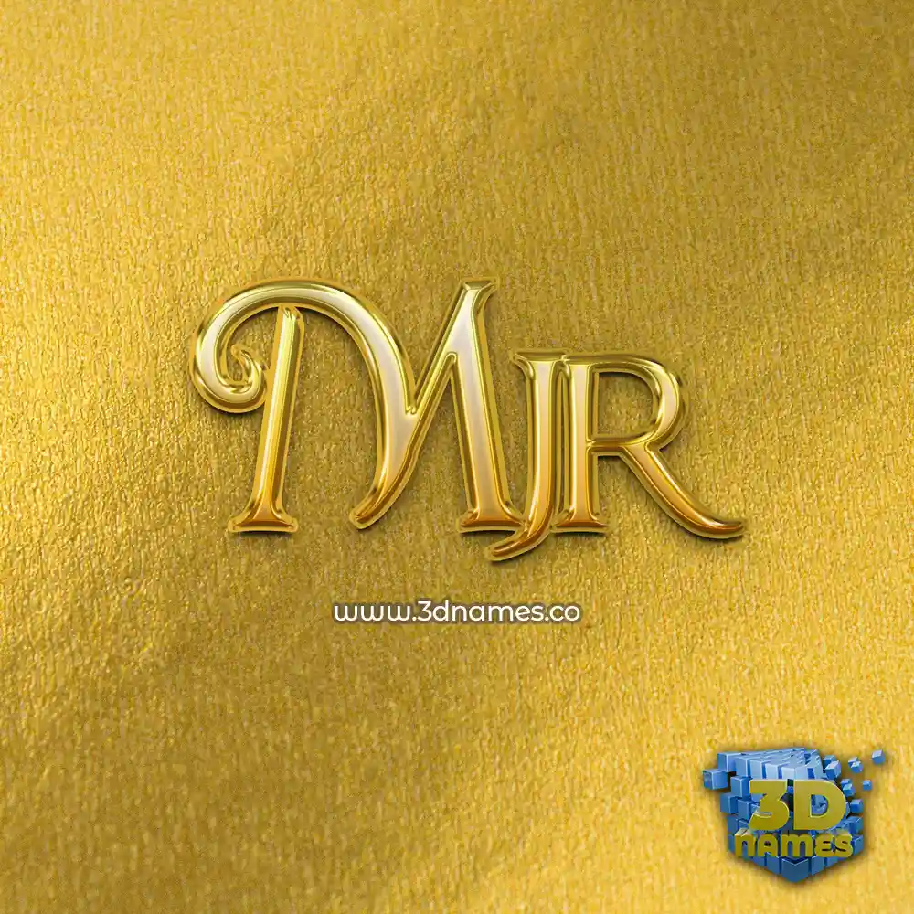 mjr in All Gold style - 3D name wallpaper