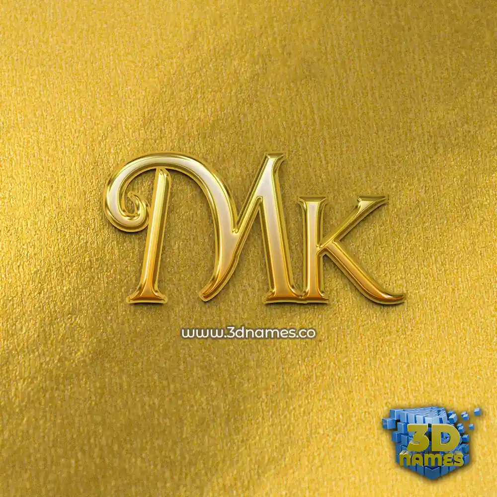 mk in All Gold style - 3D name wallpaper