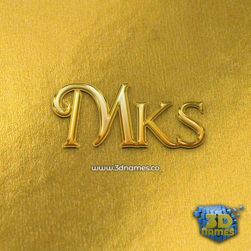 mks in All Gold style - 3D name wallpaper
