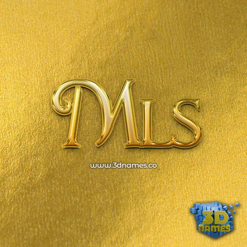 mls in All Gold style - 3D name wallpaper