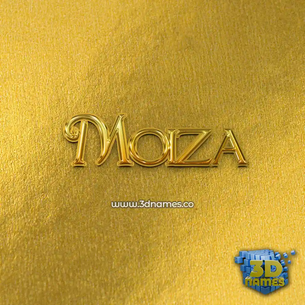 moiza in All Gold style - 3D name wallpaper