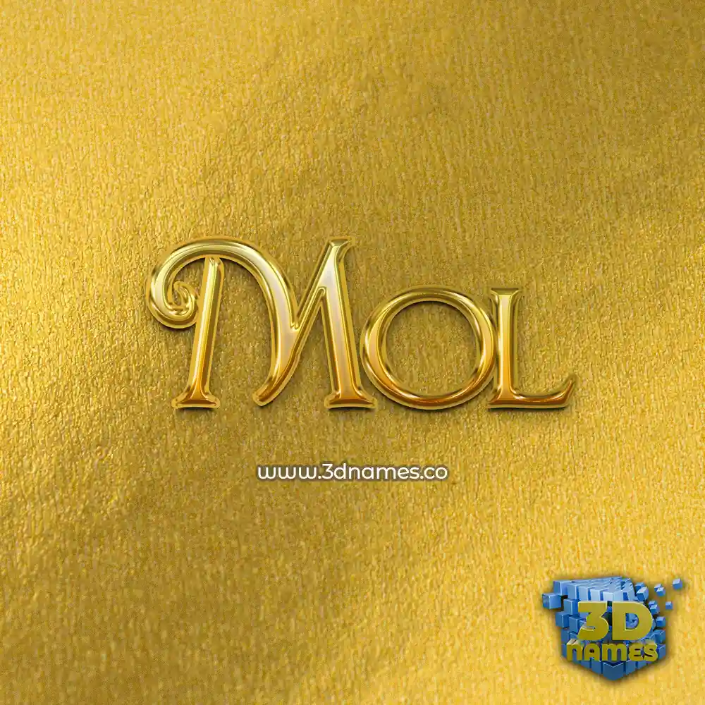 mol in All Gold style - 3D name wallpaper