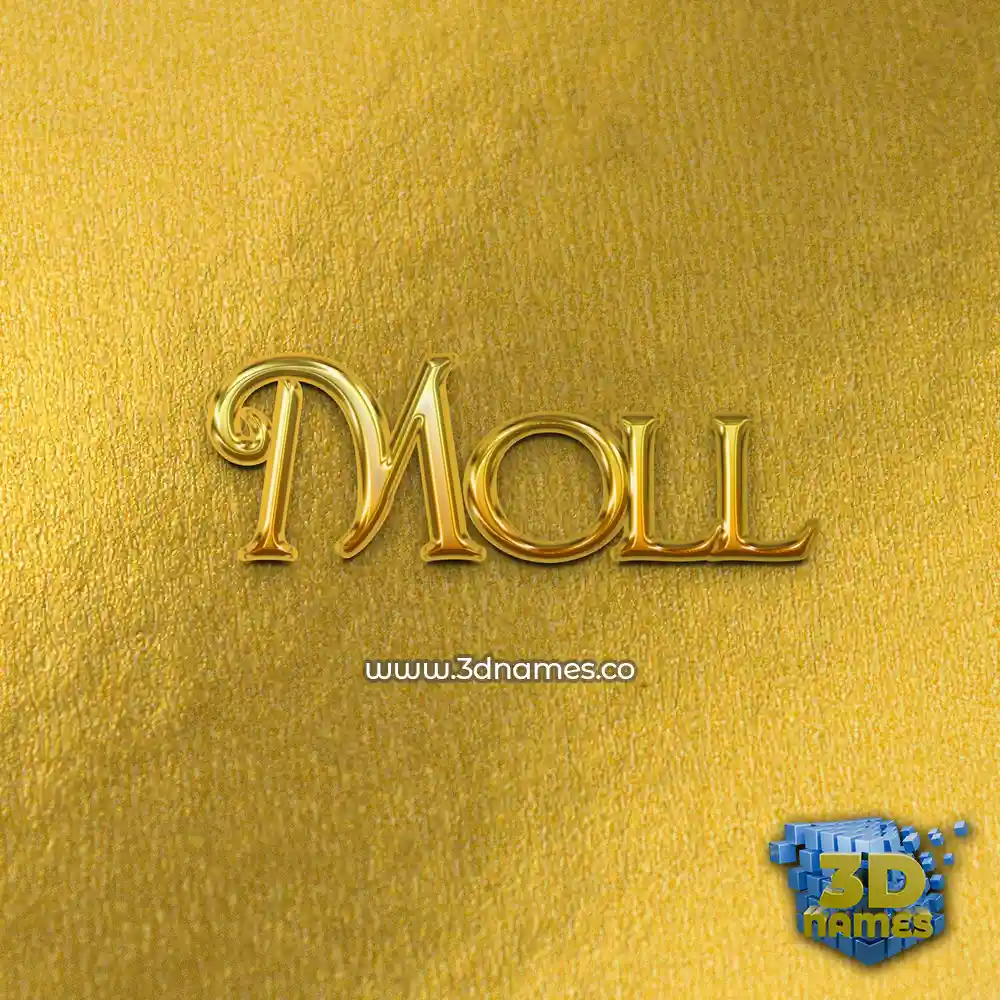 moll in All Gold style - 3D name wallpaper