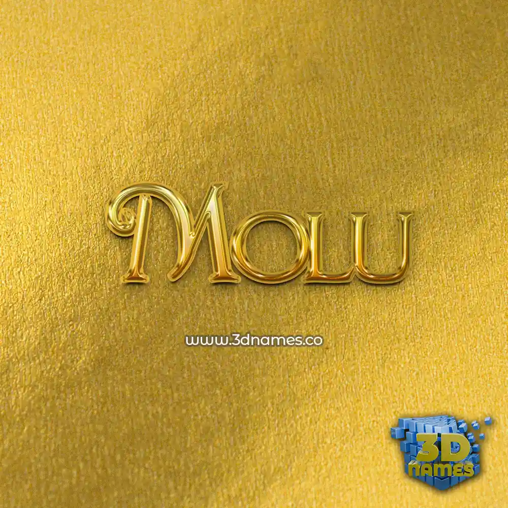 molu in All Gold style - 3D name wallpaper