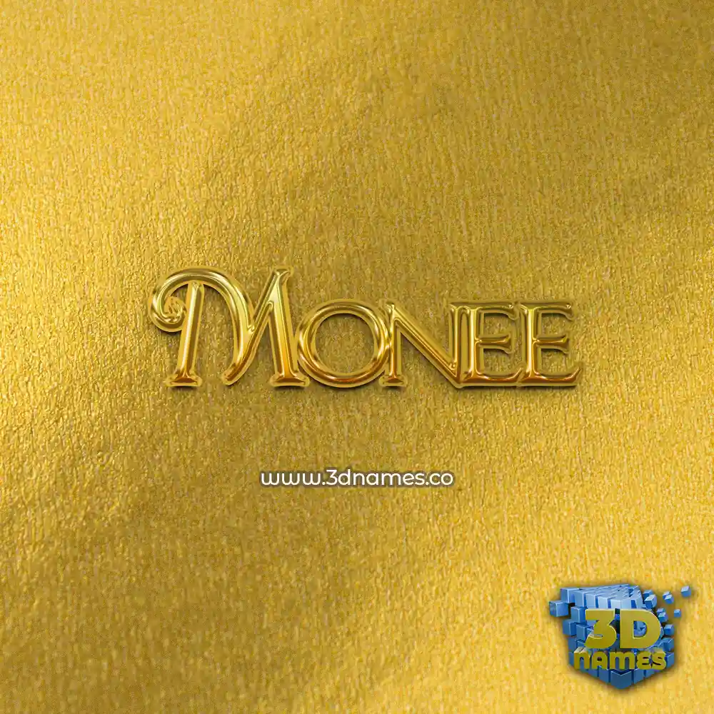 monee in All Gold style - 3D name wallpaper