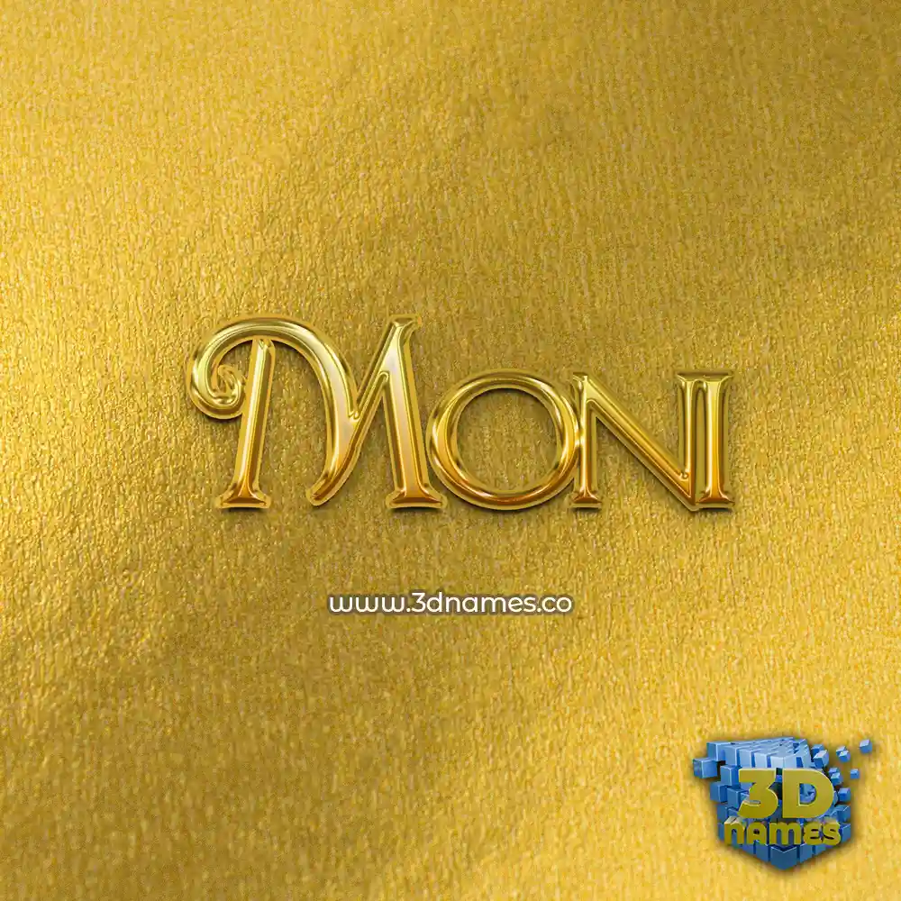 moni in All Gold style - 3D name wallpaper