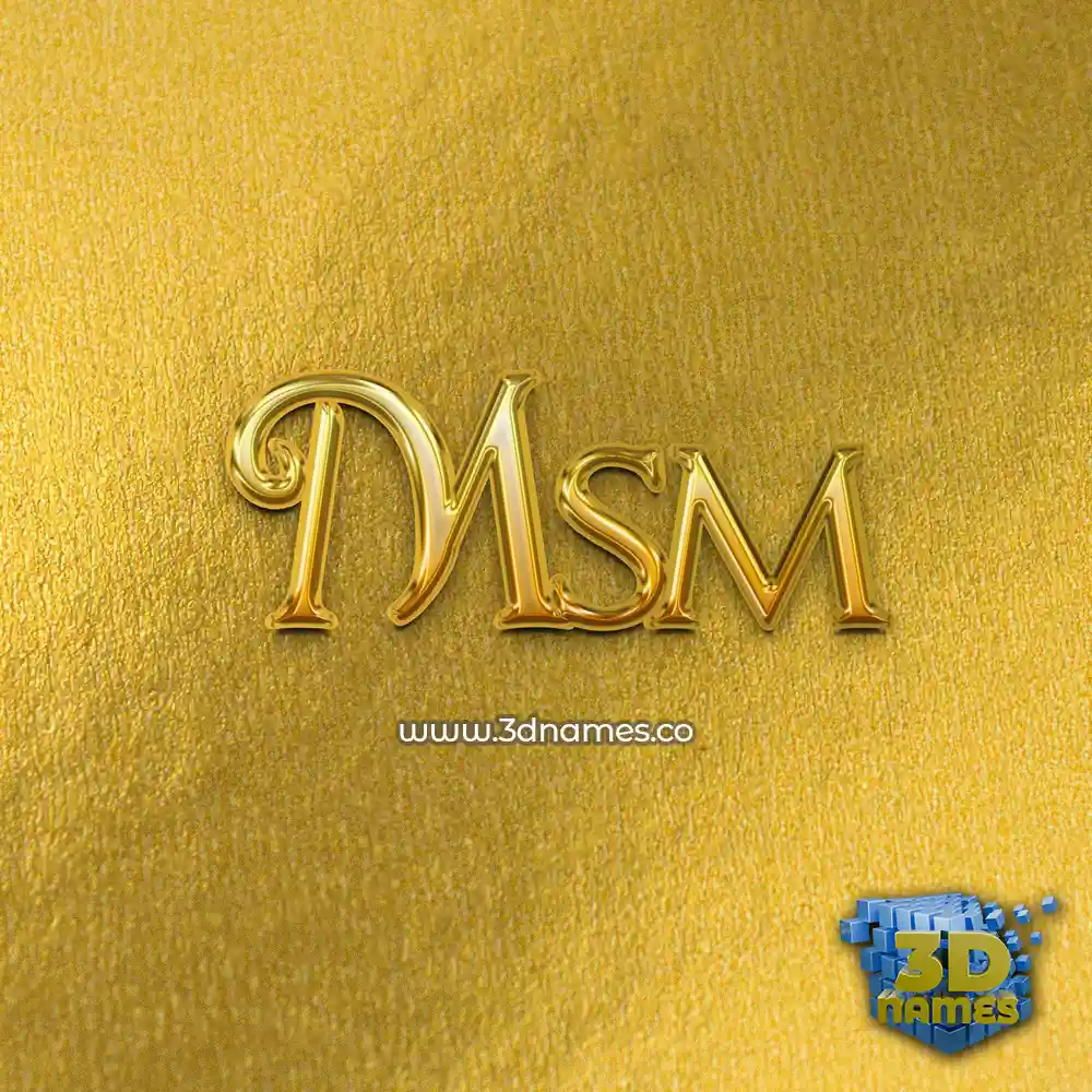 msm in All Gold style - 3D name wallpaper