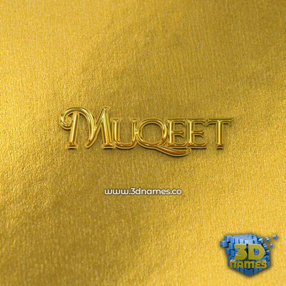 muqeet in All Gold style - 3D name wallpaper