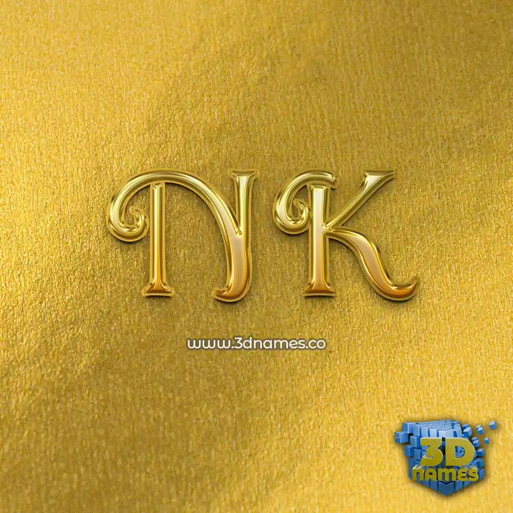 n k in All Gold style - 3D name wallpaper