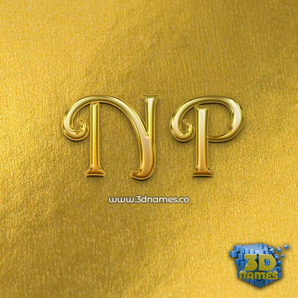 n p in All Gold style - 3D name wallpaper