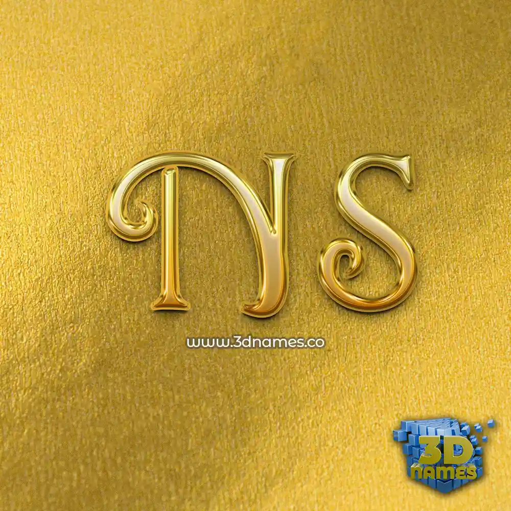 n s in All Gold style - 3D name wallpaper