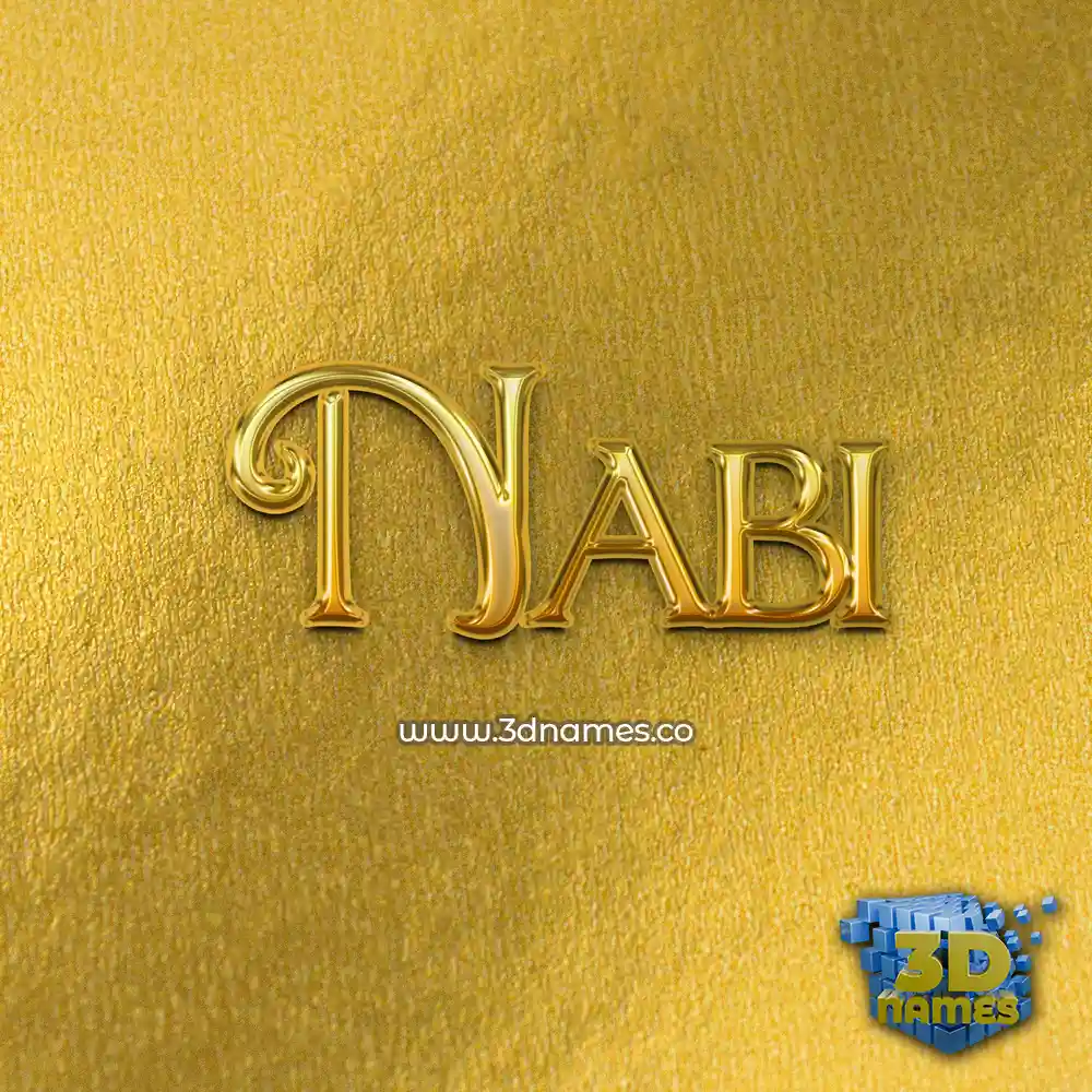 nabi in All Gold style - 3D name wallpaper