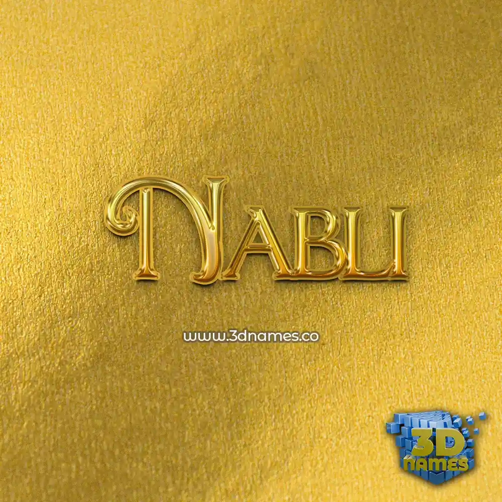nabli in All Gold style - 3D name wallpaper